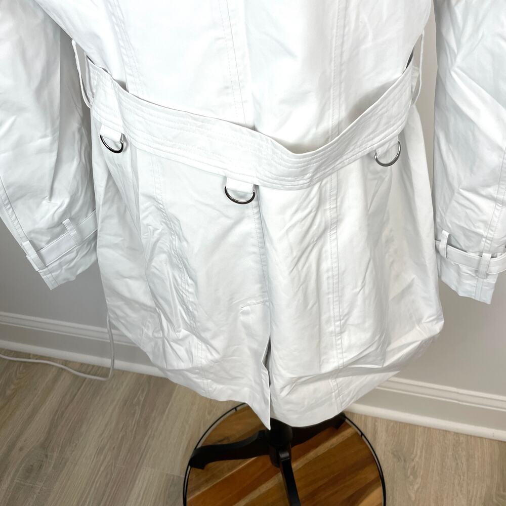 Save The Duck Pro Tech Belted Double Breasted Trench Coat In White Size XXL New - Picture 9 of 16